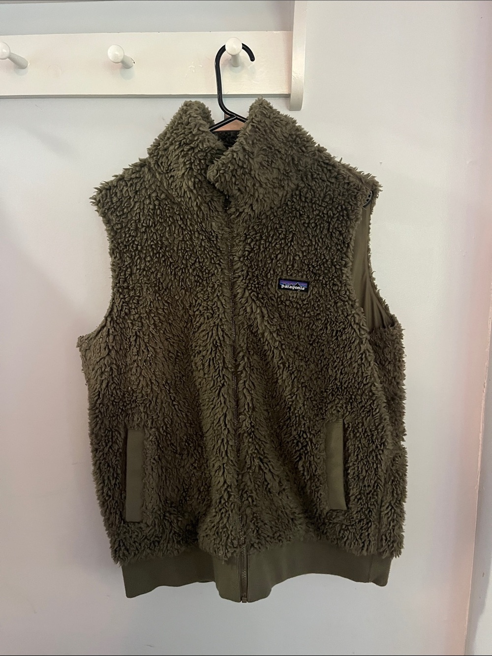 Patagonia Olive Sherpa Fleece Vest